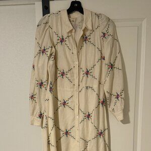 Sezane Embroidered Maxi Dress